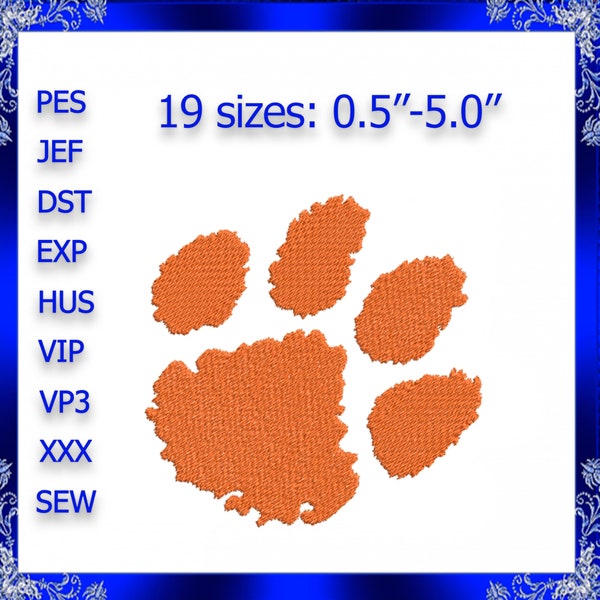 Tiger Paw Embroidery design Tiny Paw Print Machine Embroidery Design Paw Embroidery Design Instant Download print Tigers Paw #28