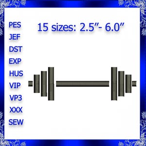 Barbell machine Embroidery Design Dumbbell embroidery crossfit embroidery gym logo embroidery Workout Fitness embroidery BodyBuilder #562