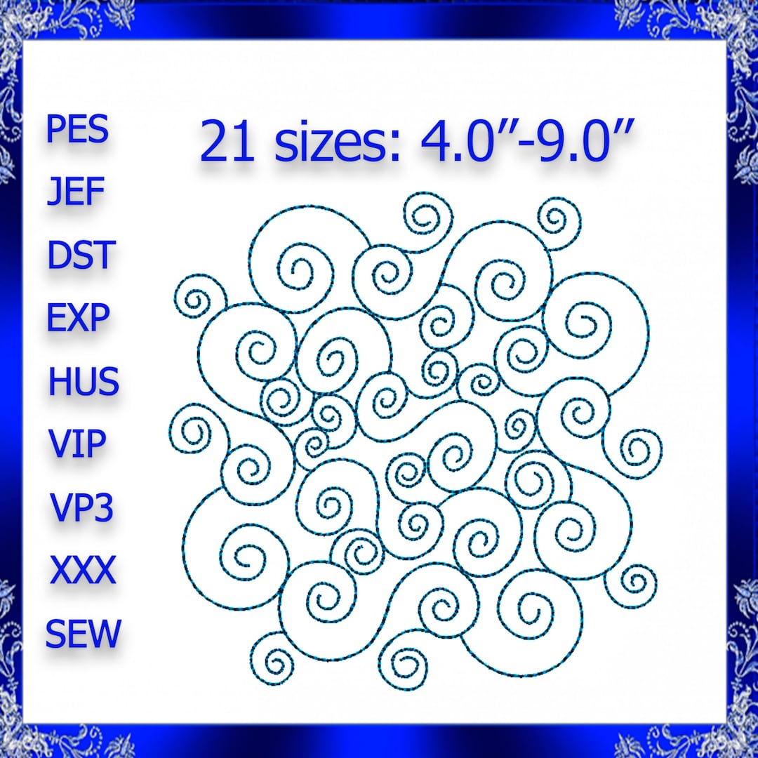 Quilting Swirls Embroidery Design Quilting Swirls Quilting Block Stipple Embroidery Stippling