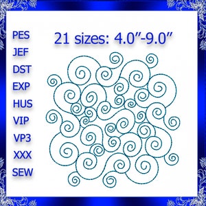 Quilting Swirls Embroidery Design quilting swirls quilting block stipple embroidery stippling Quilting Swirly Machine Embroidery Design #27