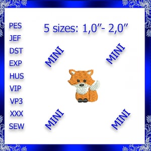 Mini Fox Embroidery Design Tiny fox machine embroidery Fox embroidery Small Fox embroidery Forest Animal Embroidery Design baby #229