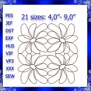 Quilting flower Embroidery Design Quilting Swirly Machine Embroidery Design quilting flower quilting block stipple embroidery stippling #350