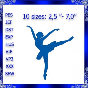 Ballerina Embroidery Design Dancing girl Embroidery design Ballerina Silhouette Embroidery Dancing ballerina girl embroidery  design #55