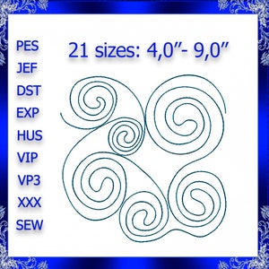 Quilting Swirls Embroidery Design quilting swirls quilting block stipple embroidery stippling Quilting Swirly Machine Embroidery Design #367