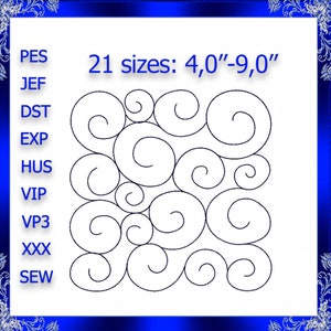 Quilting Swirls Embroidery Design quilting swirls quilting block stipple embroidery stippling Quilting Swirly Machine Embroidery Design #13