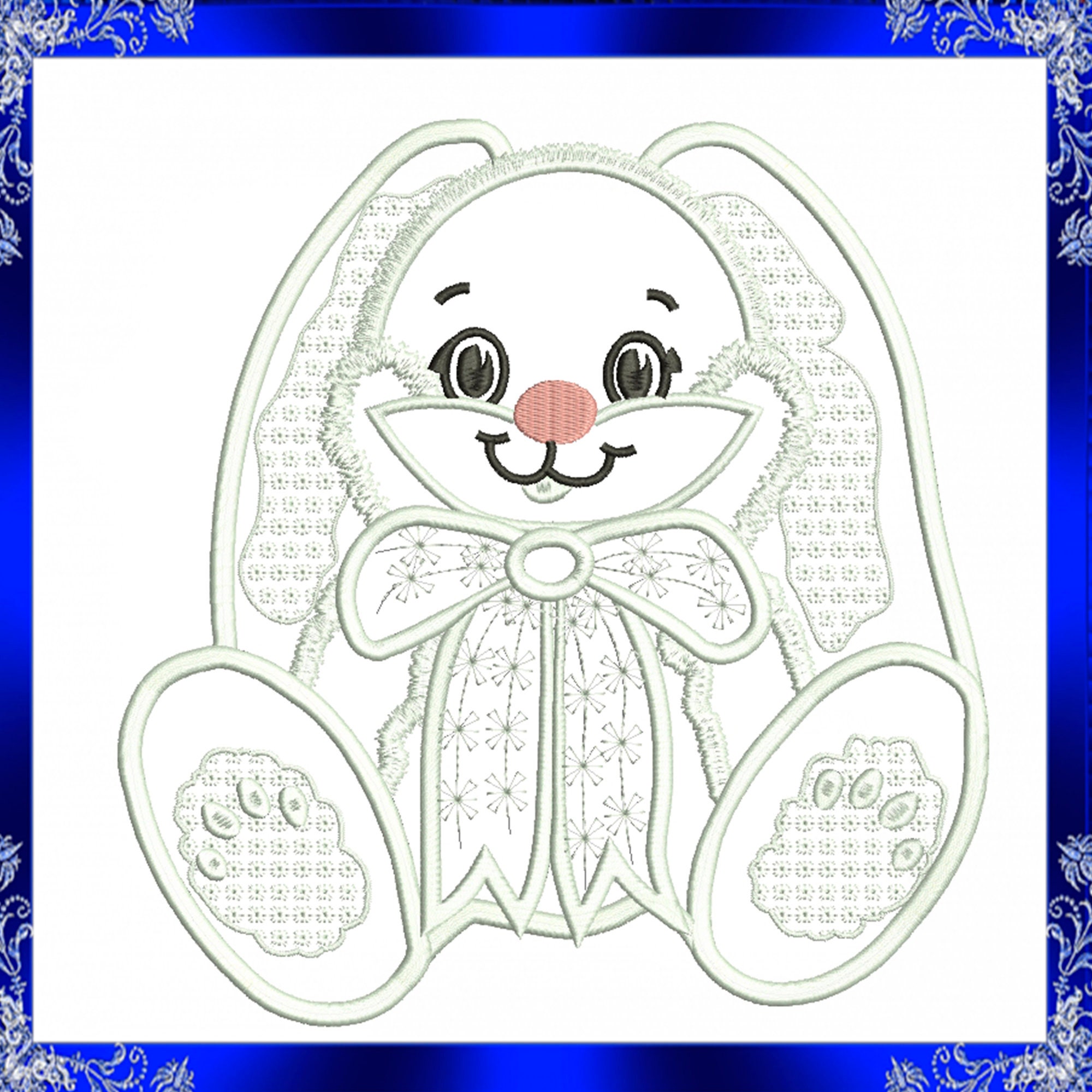 Bunny Applique Machine Embroidery Design Instant Download Easter Bunny ...
