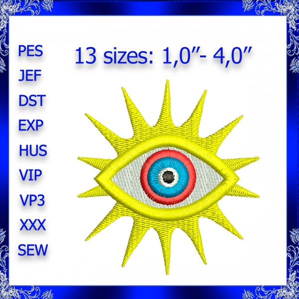 All seeing eye embroidery design Mystic eye machine embroidery design eye of God embroidery design eye that sees everything embroidery #361