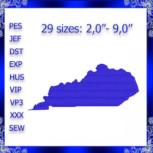 Kentucky State Embroidery design instant download mini Kentucky State Shape Machine Embroidery tiny Kentucky Embroidery small Kentucky #227