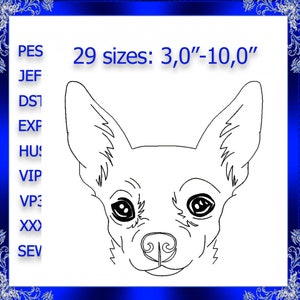 Chihuahua Embroidery design Chihuahua dog machine Embroidery design head dog Embroidery little dog Embroidery Pet embroidery design #260