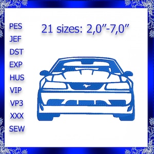Car machine Embroidery design Car Embroidery Design Classic Car Embroidery Design Instant Download Mustang Embroidery design #273