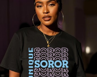 Camiseta de la hermandad Gamma Phi Delta: ropa negra de hermandad, regalo con letras griegas