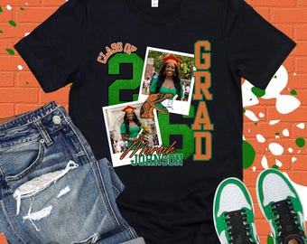 Camiseta de graduación personalizada 2026, camiseta de graduación personalizada con foto, colores de la escuela y nombre