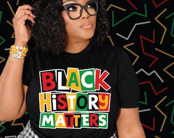 Camiseta "La historia negra importa" • Colores panafricanos, camiseta afrocéntrica