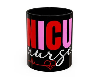 Taza de café para enfermera de la UCIN con gráfico de latidos, regalo de agradecimiento para enfermeras