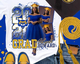 Camiseta personalizada con foto de graduación, camiseta de graduación de la promoción de 2026, camiseta con nombre personalizado