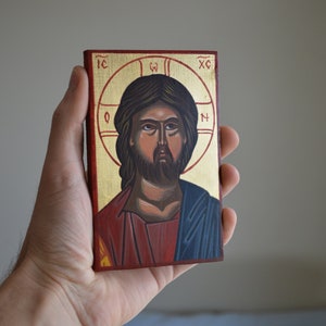 Jesus Christ Hand Painted Small Travel Icon