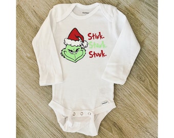 Stink. Stank. Stunk. Grinch onesie