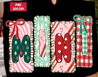 Coquette Mini Christmas Png,Preppy Bow Plaid Retro Christmas Tree Png, Holiday Hand Drawn Whimsical Frame,December Gingham Candy Cane Doodle