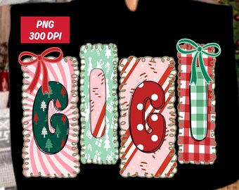 Coquette Gigi Christmas Png,Preppy Bow Plaid Retro Christmas Tree,Holiday Hand Drawn Whimsical Frame,December Mama Gingham Candy Cane Doodle