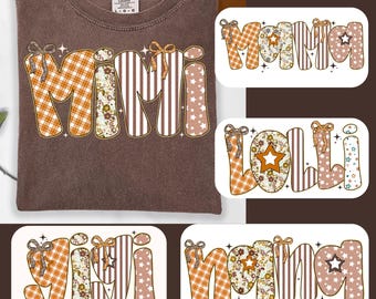 Bundle floral preppy automne maman Png, citrouille rayures d'automne png, fleur étoiles automne png, automne png, nana coquette automne png, mimi citrouille épicée png