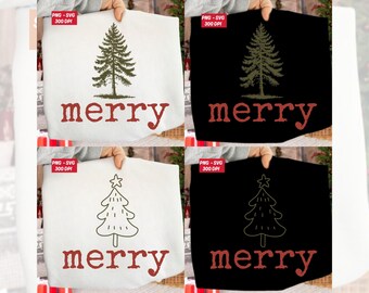 Merry Christmas Tree Svg Png, Retro Merry Png, Distressed Merry Christmas Png, Sublimation Design, Popular Trending  Christmas Holiday Svg