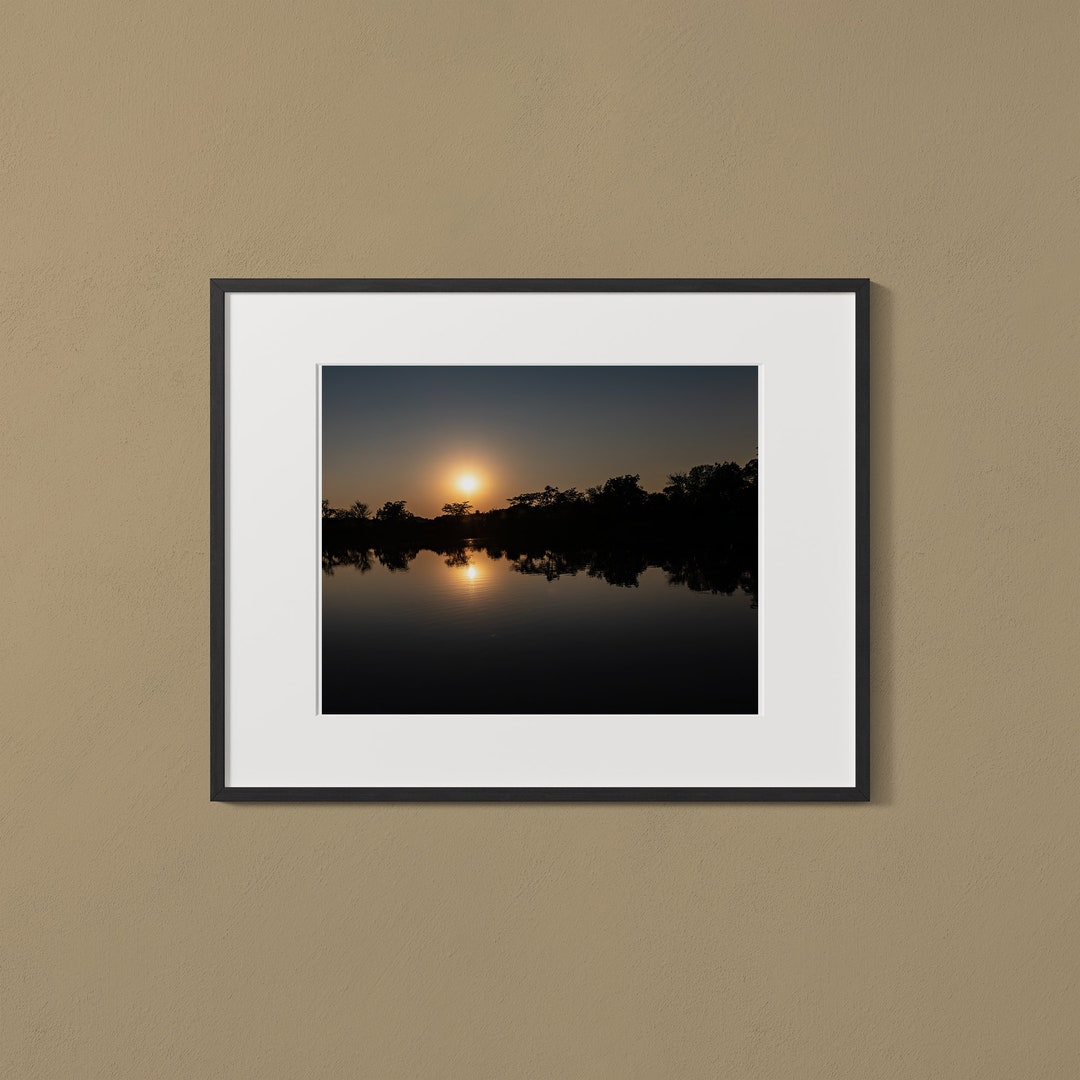 Sunset Reflected in a Lake Fine Art Photo Print Nature Wall Decor Etsy