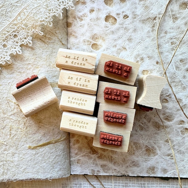 As if in a dream / a random thought - Original Rubber Stamps - itty bitty stamps for small message cards, planner pages, or collage