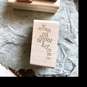 an arrangement of ideas - Original Rubber Stamp - word art for planner or journal