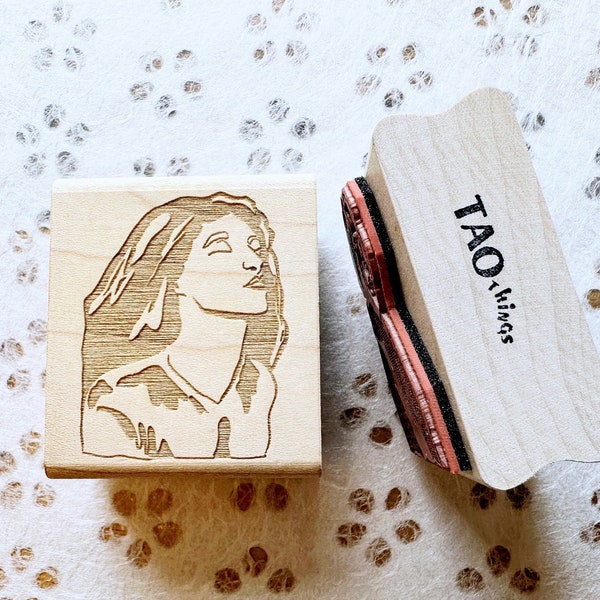 Beata Beatrix - Original Rubber Stamp - illustration, beauty, reverie, bliss, pre-Raphaelite painting, artist's muse