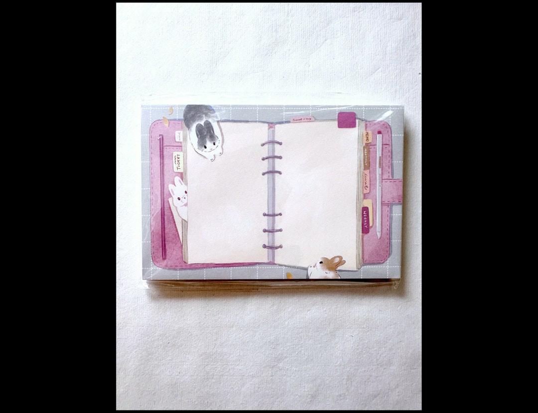 Rabbit's Notebook by Kumayankee A7 Notepad Illustration of Cute Bunnies ...