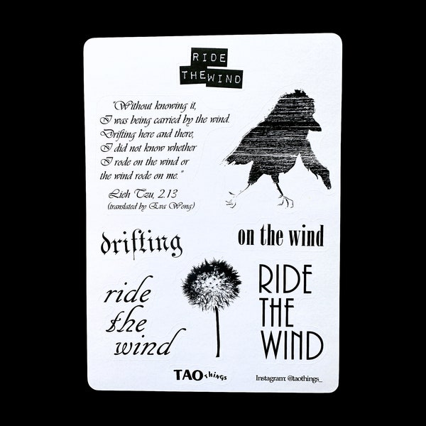 Ride the wind Zen Taoist mindfulness washi stickers homemade kiss-cut sticker sheet flowers for journaling