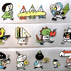 Keep Walking Keep Eating by Dayuyoyo - PET tape with playful pop illustrations from Taiwan - Rare *SAMPLES*