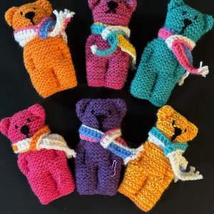 PATTERN to Knit JELLY BEARS. Excellent for Teaching Knitting! Quick, Easy-Knit, Great Stash-Buster, Perfect for Gifts and Good Causes.