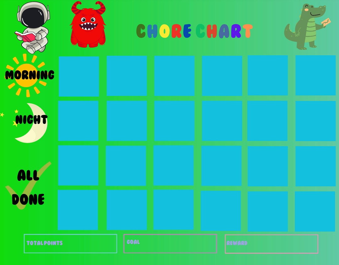 Kids Chore Chart Visual - Etsy