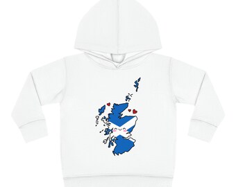 Scotland Flag Map Smile with Love Toddler Pullover Fleece Hoodie