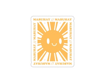 Philippine Filipino Sun Smile Mabuhay Tagalog Travel Gift Kiss-Cut Sticker