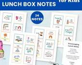 Printable * Encouraging Lunch Box Notes for Kids, send love, school lunch fun – positive, instant download, US Letter, 24 messages, 4 page