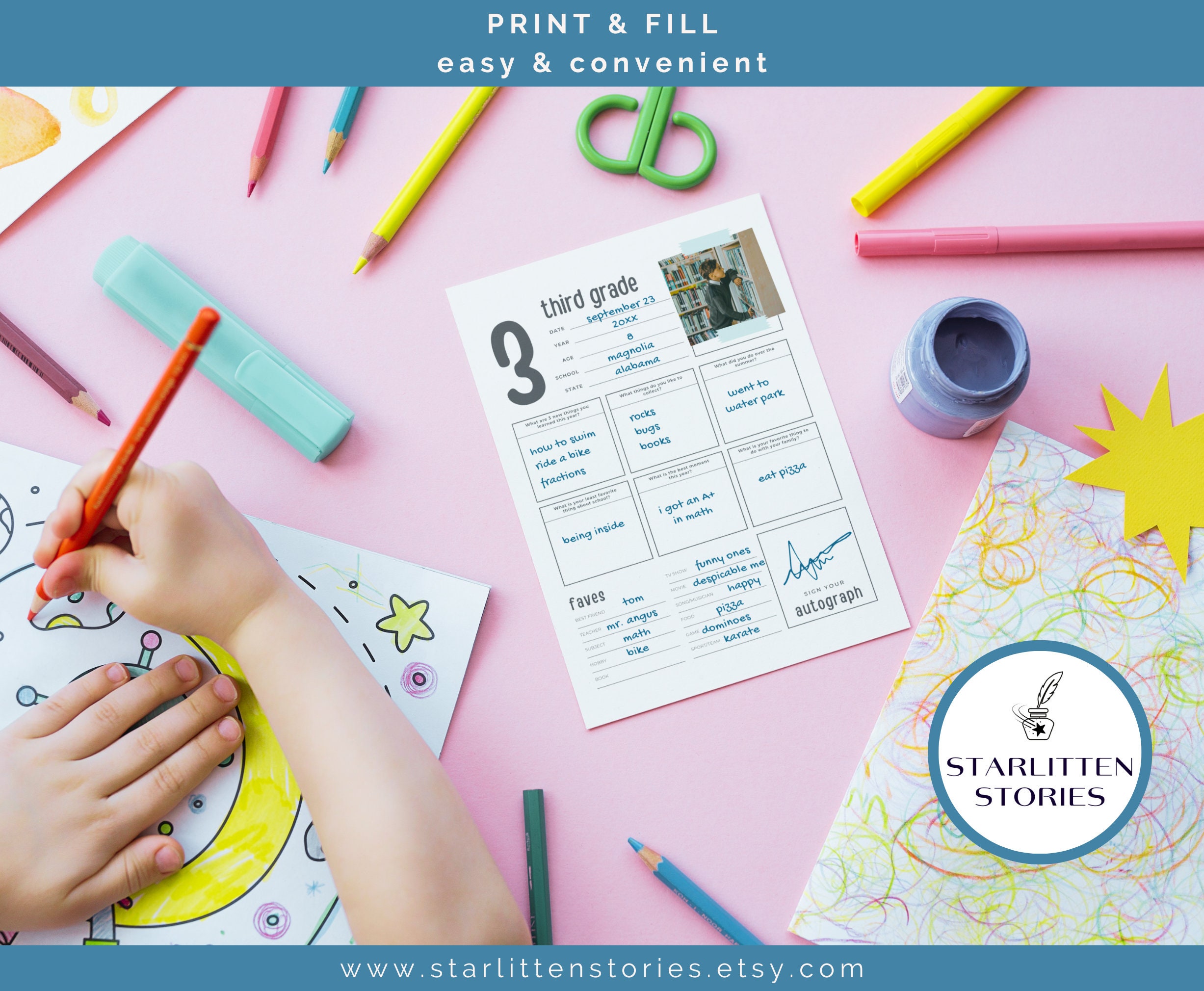 Printable Kid Keepsake Book, Capture Precious Memories Preschool ...