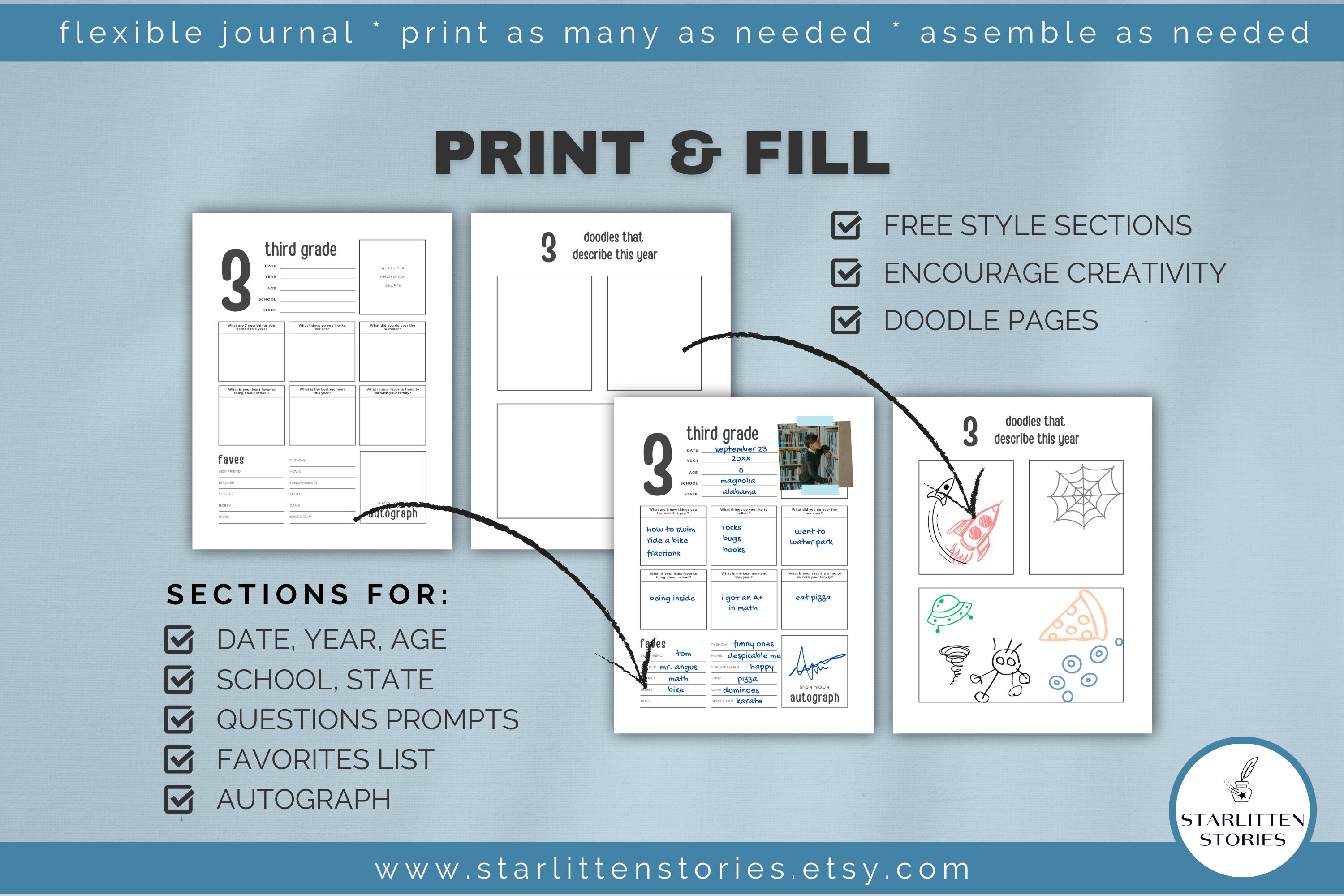 Printable Kid Keepsake Book, Capture Precious Memories Preschool ...