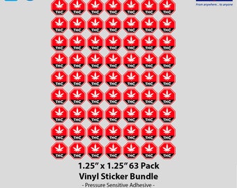 Warnung T H C Vinyl Label Packs (erhältlich in zwei Größen)