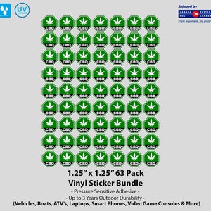 Warning C B D Vinyl Label Packs (Available in Two Sizes)