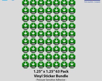 Warning C B D Vinyl Label Packs (Available in Two Sizes)