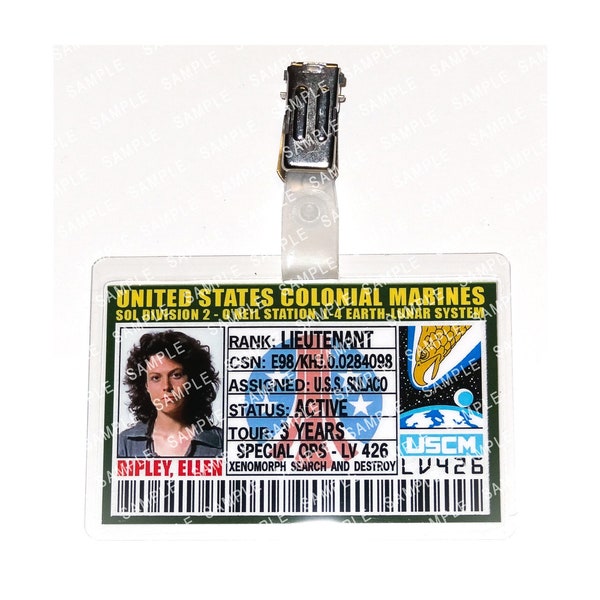 Aliens US Colonial Marines Ellen Ripley Prop réplica insignia novedad disfraz Cosplay Comic Con Halloween