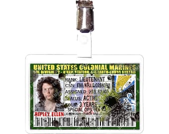 Aliens US Colonial Marines Ellen Ripley ALIEN BLOOD Prop Replica Badge Novelty Costume Cosplay Comic Con Halloween Stocking Gift
