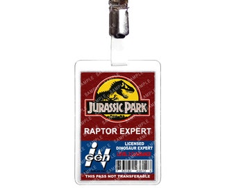 Jurassic Park- Raptor Expert Prop Replica Badge Novelty Costume Cosplay Comic Con Halloween