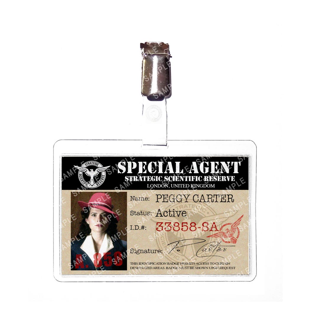 Agent Carter Peggy Carter (red Hat) Special Agent SSR Prop Replica Badge  Novelty Costume Cosplay Comic Con Halloween Stocking Gift