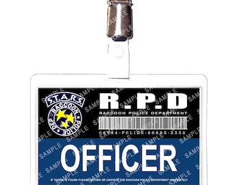 Resident Evil S.T.A.R.S. - OFFICER Raccoon Police Department R.P.D. Prop Replica Badge Novelty Costume Cosplay Comic Con Halloween