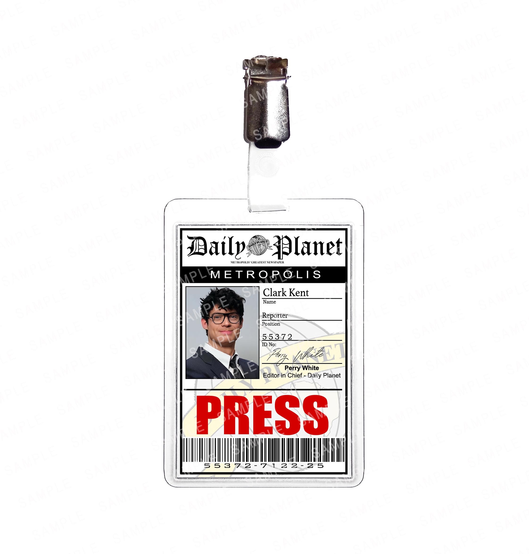 Daily Planet Clark Kent Press 2025 Badge Staff ID Card Cosplay