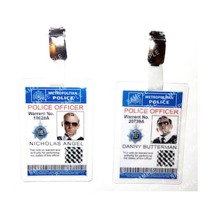 Hot Fuzz - Nicholas Angel i Danny Butterman, policjant (para) - replika odznaki, nowość, kostium cosplayowy Comic Con Halloween