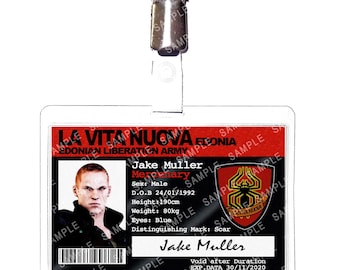 Resident Evil - La Vita Nuova Edonia Jake Muller Mercenary Liberation Army Prop Replica Badge Novelty Costume Cosplay Comic Con Halloween